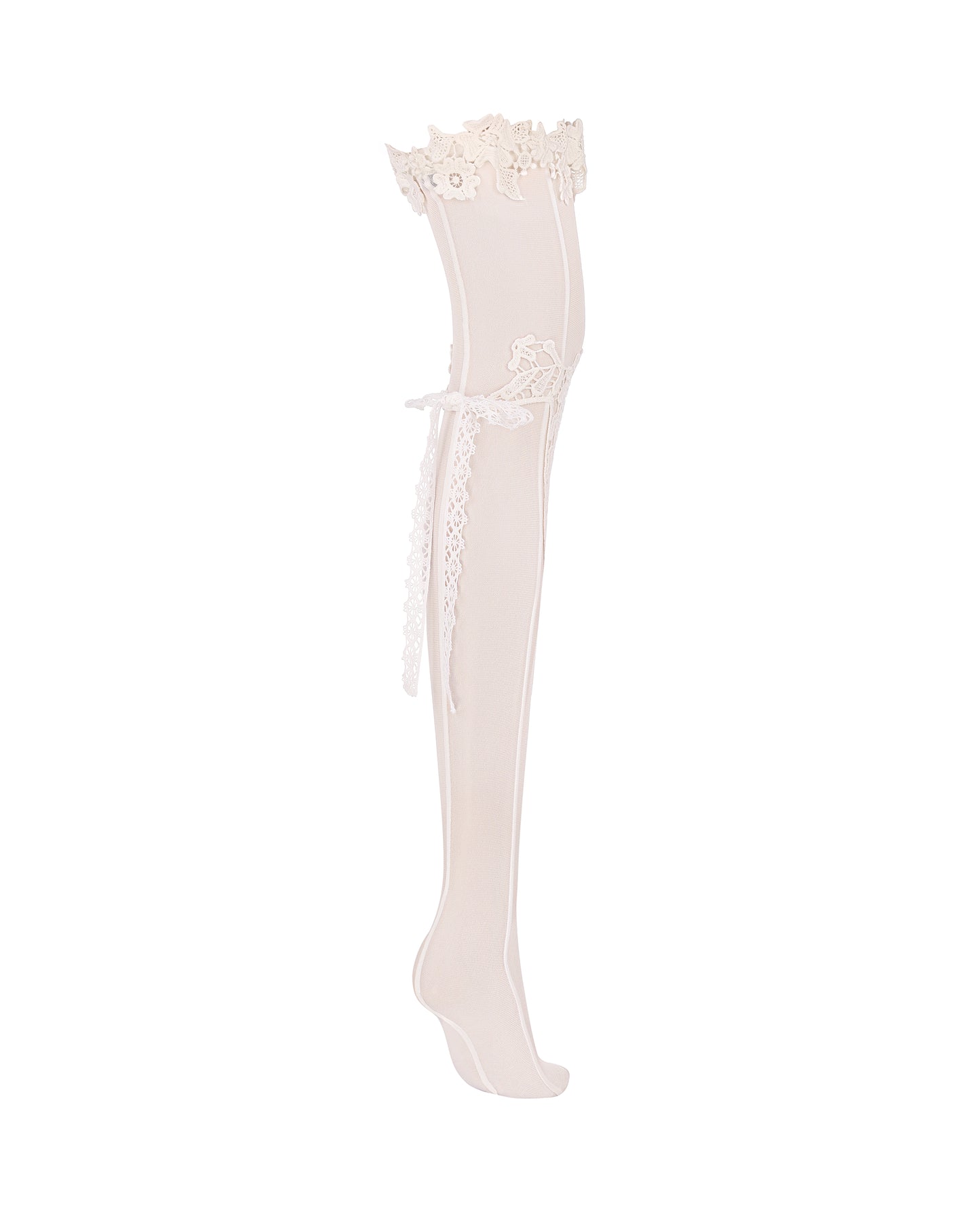 Купіть виріб ручної роботи White Fishnet Stockings with Lace and Bow “Opulence” від Nadiia World. Ідеальний вибір для додавання вишуканості та шарму до вашого житлового простору або колекції особистих аксесуарів.