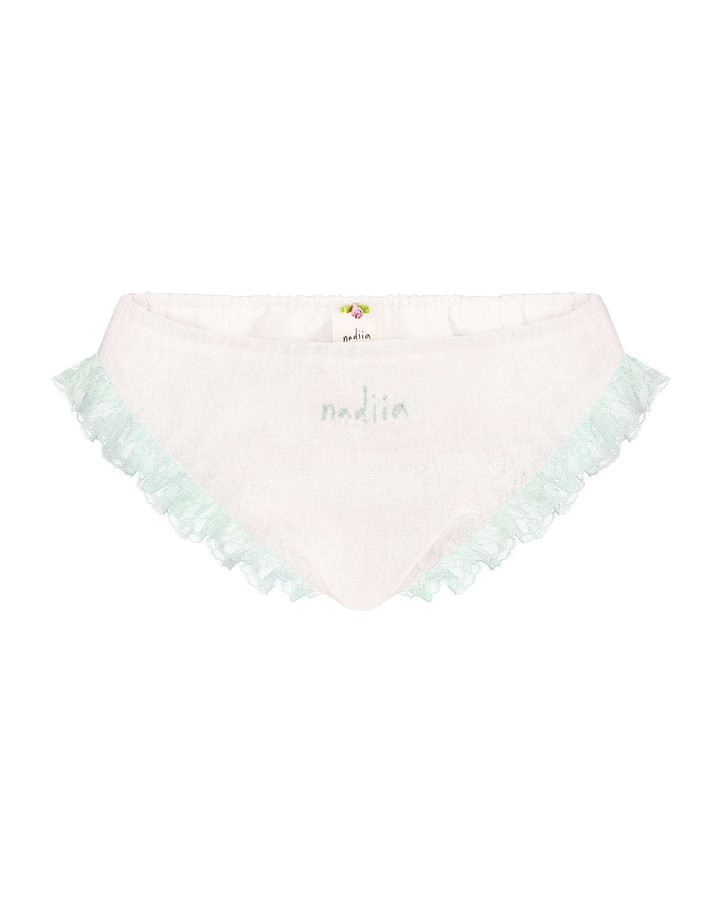 Купіть виріб ручної роботи Linen Panties with Menthol Lace “Baby Doll” від Nadiia World. Ідеальний вибір для додавання вишуканості та шарму до вашого житлового простору або колекції особистих аксесуарів.