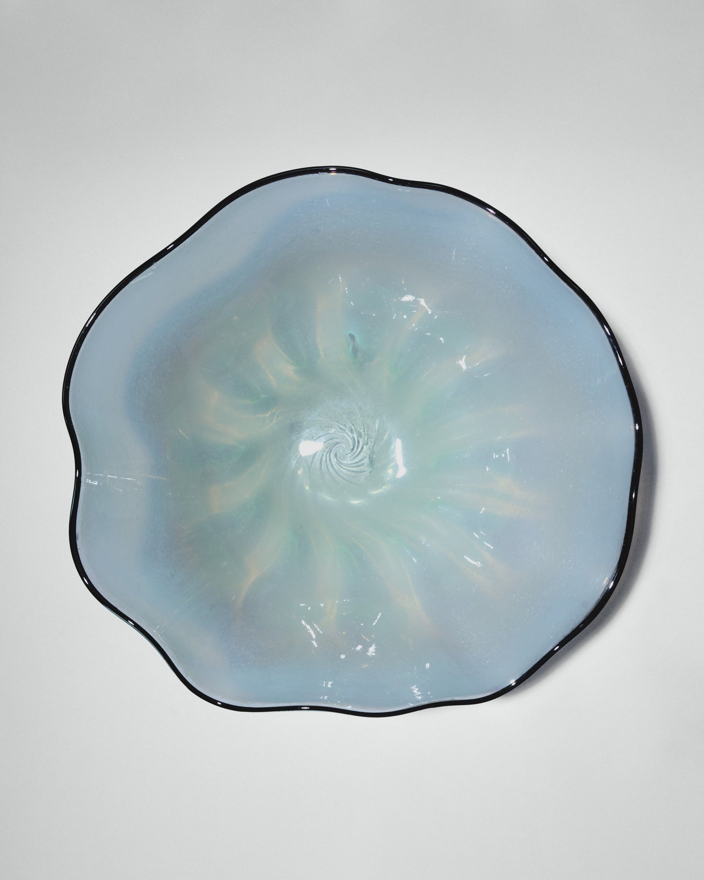 A giant hand-blown glass vase “Transparent Blue”