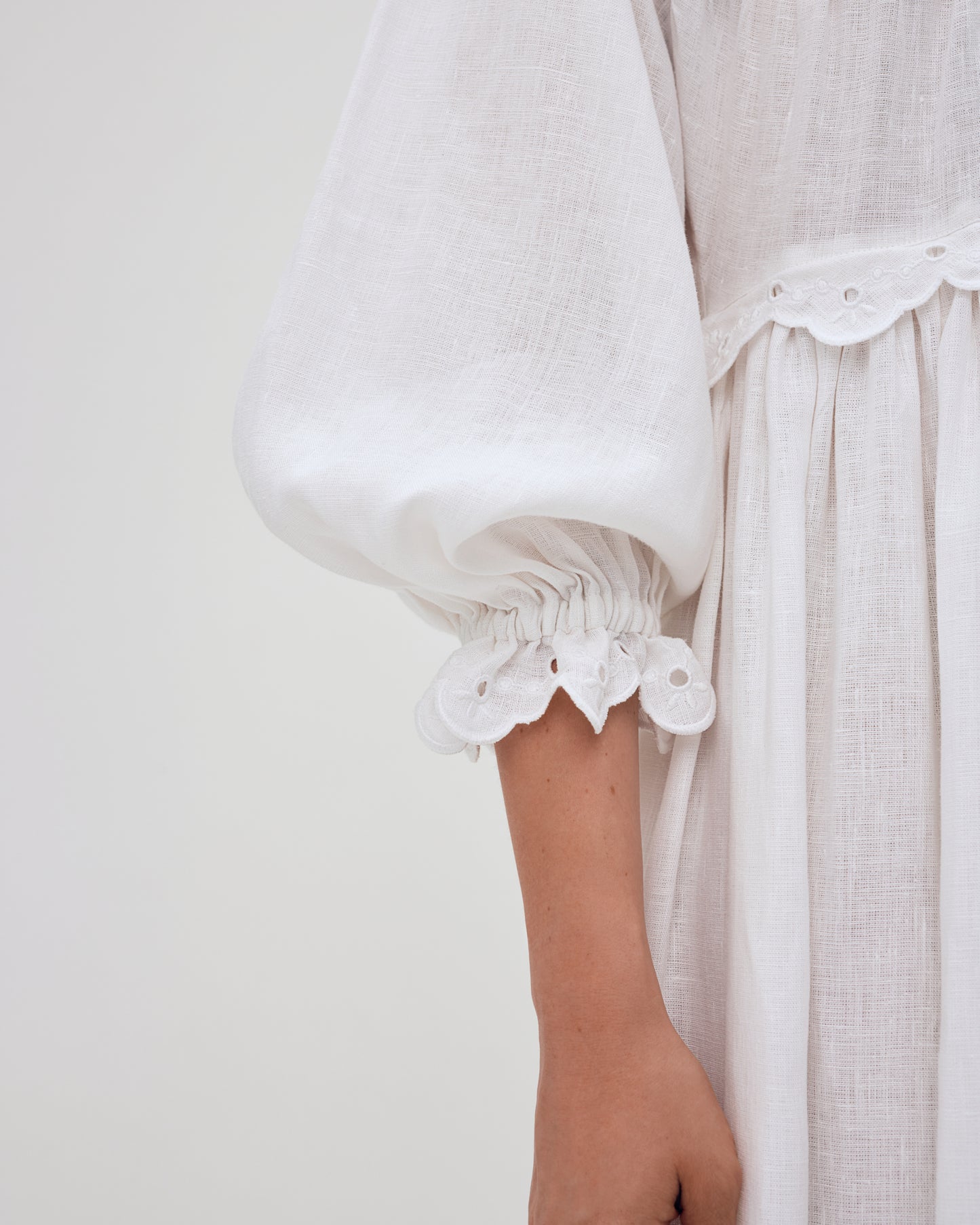 Купіть виріб ручної роботи Long embroidered dress with a high neck "Korolivna" від Nadiia World. Ідеальний вибір для додавання вишуканості та шарму до вашого житлового простору або колекції особистих аксесуарів.