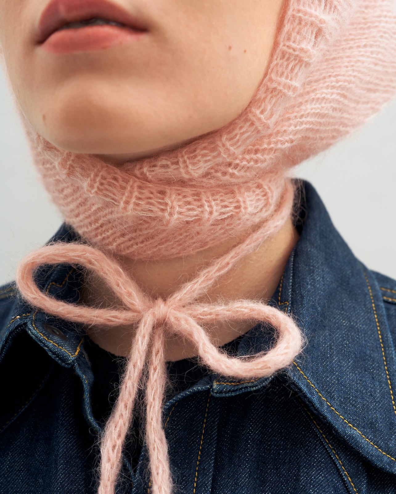 Mohair Headscarf in Pink