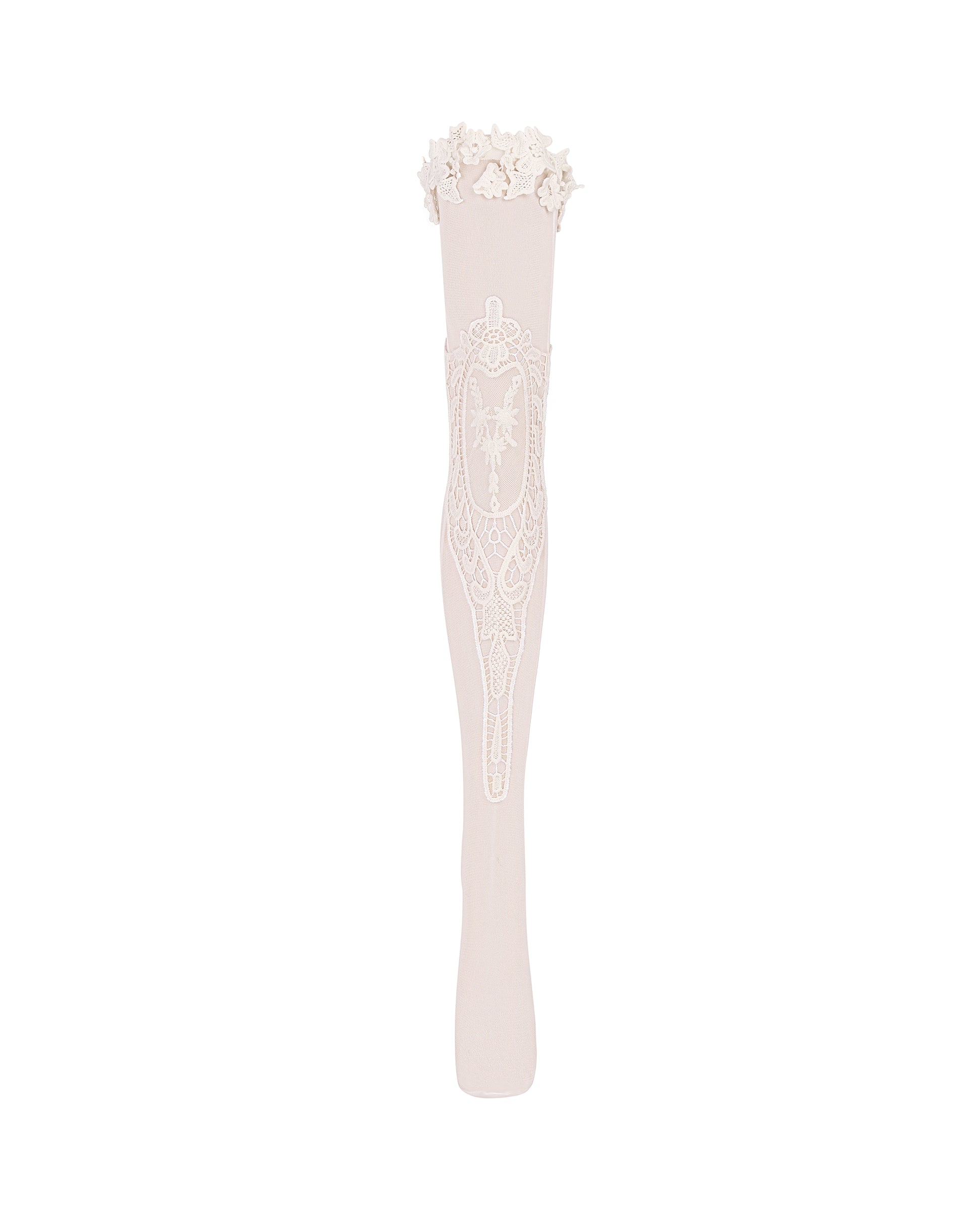 Купіть виріб ручної роботи White Fishnet Stockings with Lace and Bow “Opulence” від Nadiia World. Ідеальний вибір для додавання вишуканості та шарму до вашого житлового простору або колекції особистих аксесуарів.