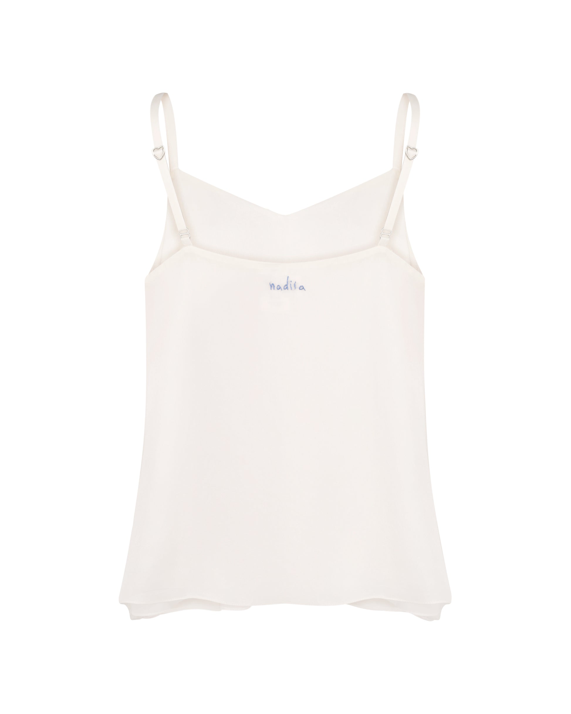 Купіть виріб ручної роботи Silk Camisole “Love” від Nadiia World. Ідеальний вибір для додавання вишуканості та шарму до вашого житлового простору або колекції особистих аксесуарів.