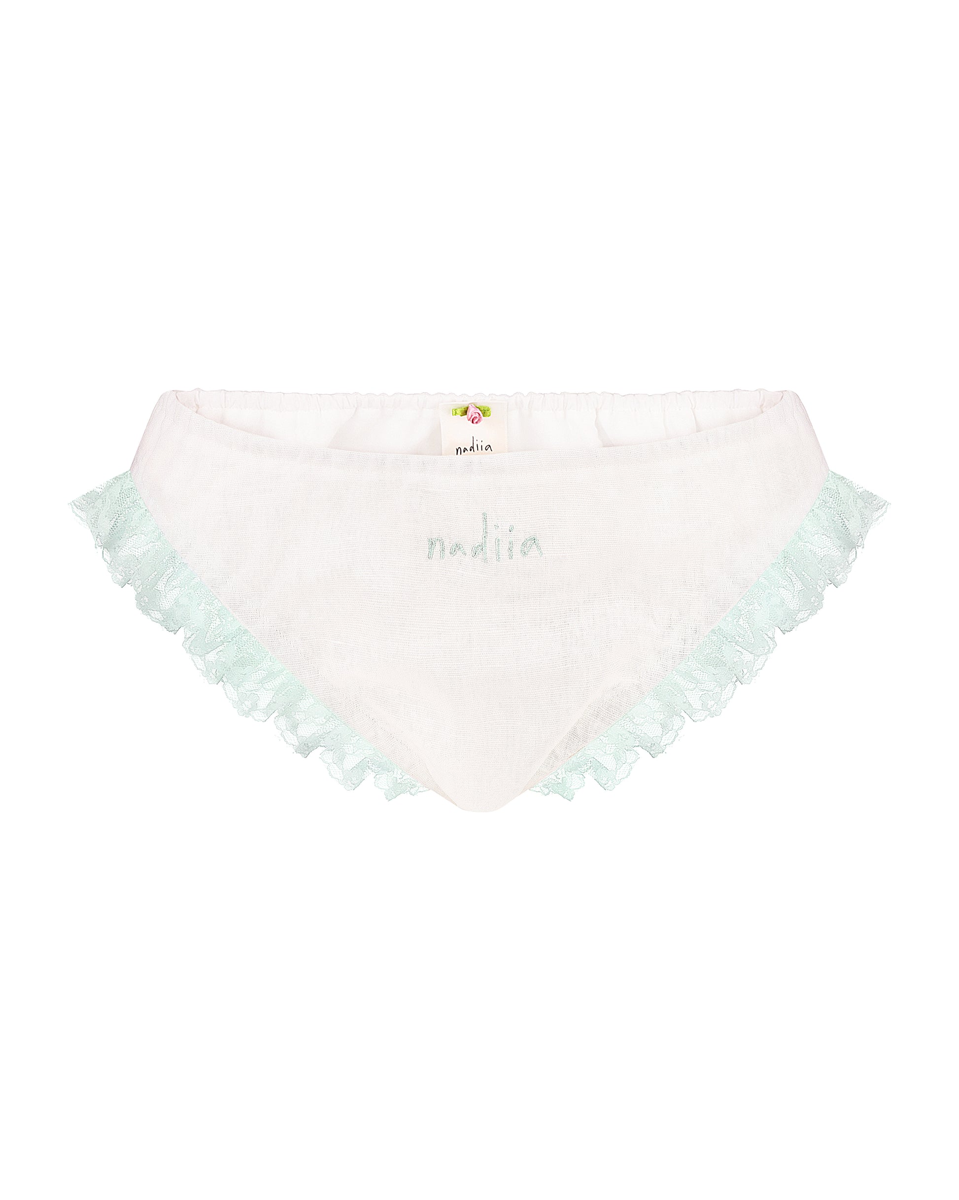 Купіть виріб ручної роботи Linen Panties with Menthol Lace “Baby Doll” від Nadiia World. Ідеальний вибір для додавання вишуканості та шарму до вашого житлового простору або колекції особистих аксесуарів.