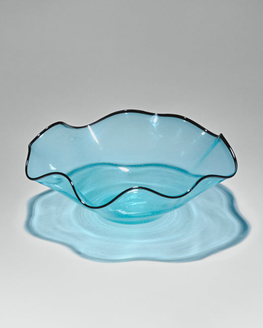A giant hand-blown glass vase “Blue”