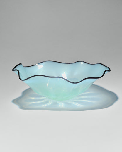 A giant hand-blown glass vase “Transparent Blue”