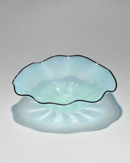 A giant hand-blown glass vase “Transparent Blue”