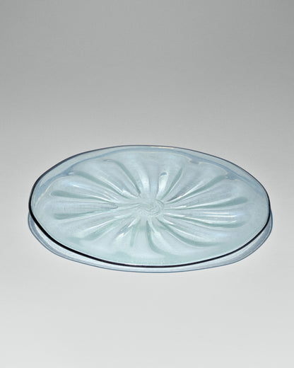 A giant hand-blown glass plate "Blue"