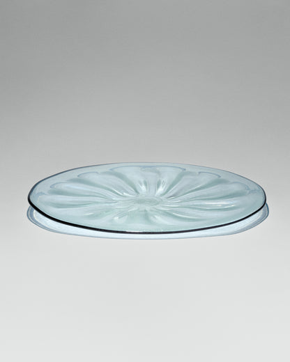 A giant hand-blown glass plate "Blue"