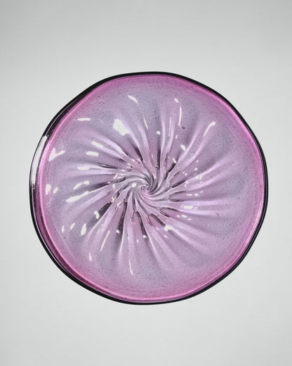 A giant hand-blown glass plate "Pink"