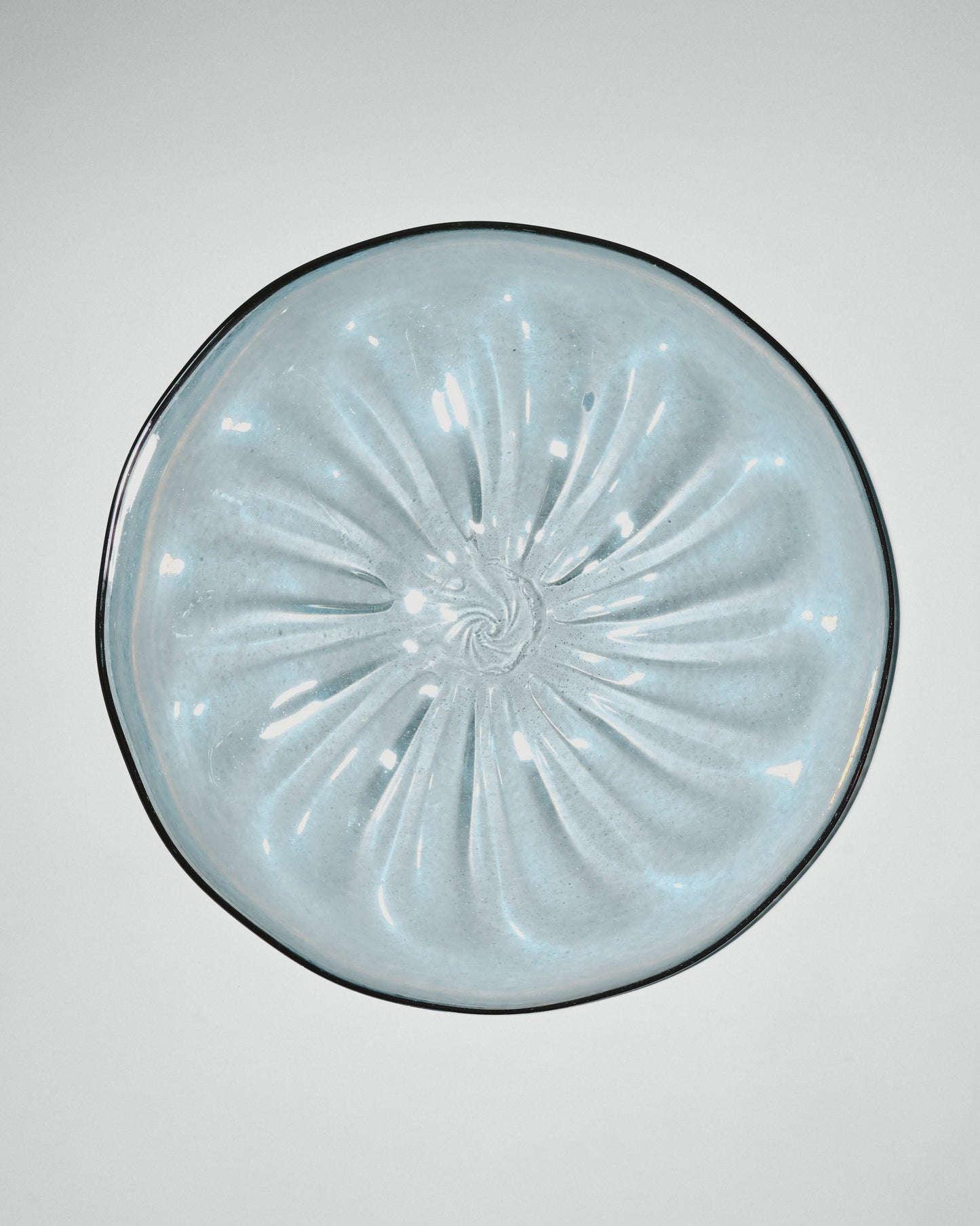 A giant hand-blown glass plate "Blue"