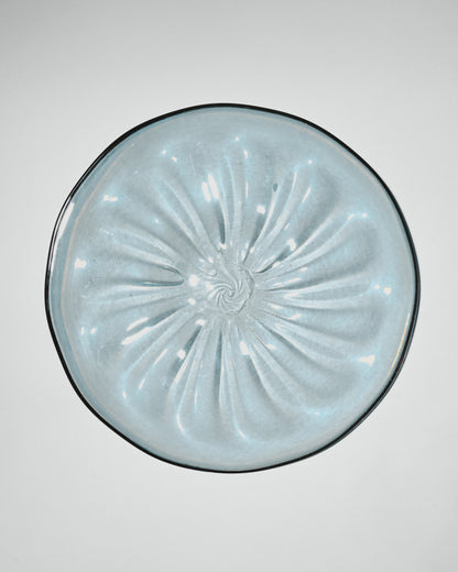 A giant hand-blown glass plate "Blue"