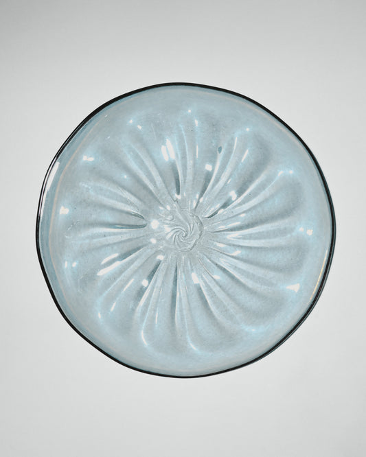 A giant hand-blown glass plate "Blue"