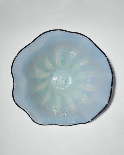 A giant hand-blown glass vase “Transparent Blue”