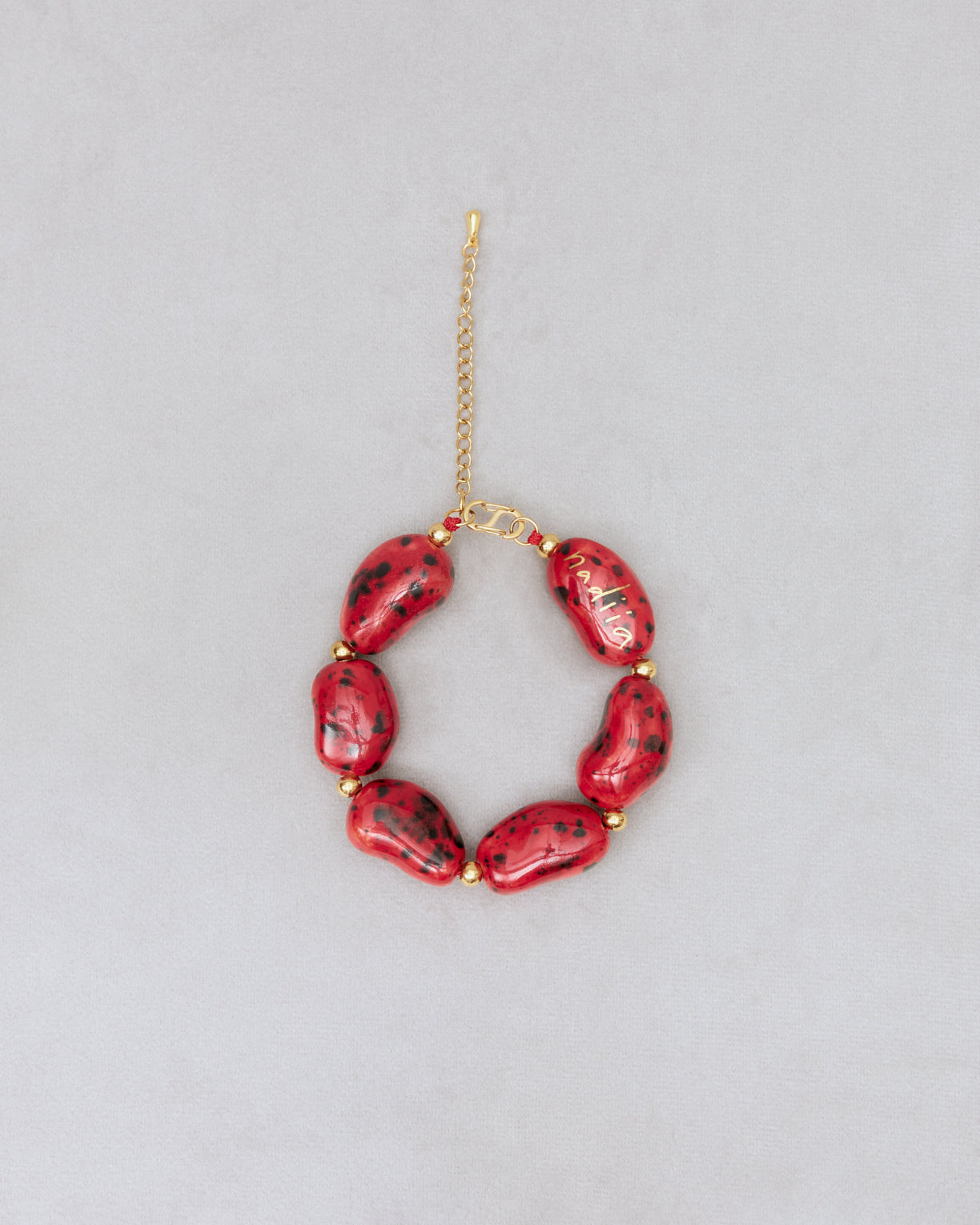 Red Speckled "Beans" Bracelet