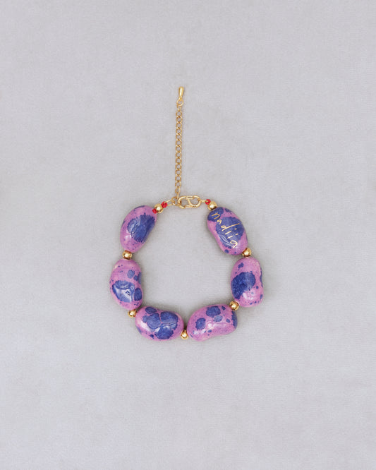 Purple Speckled "Beans" Bracelet