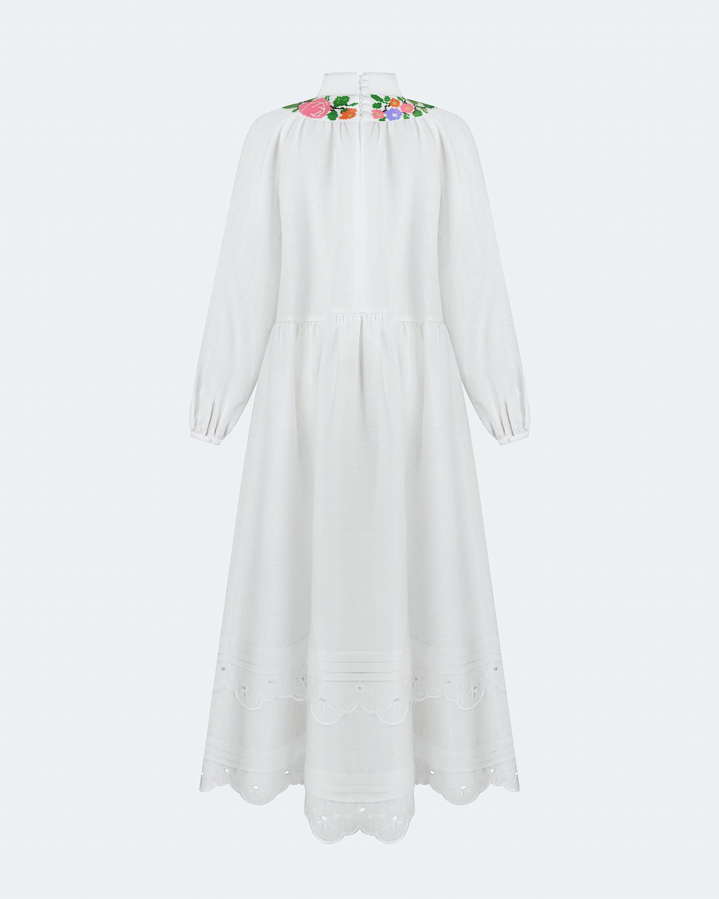 Long embroidered dress with fastening "Vinok"