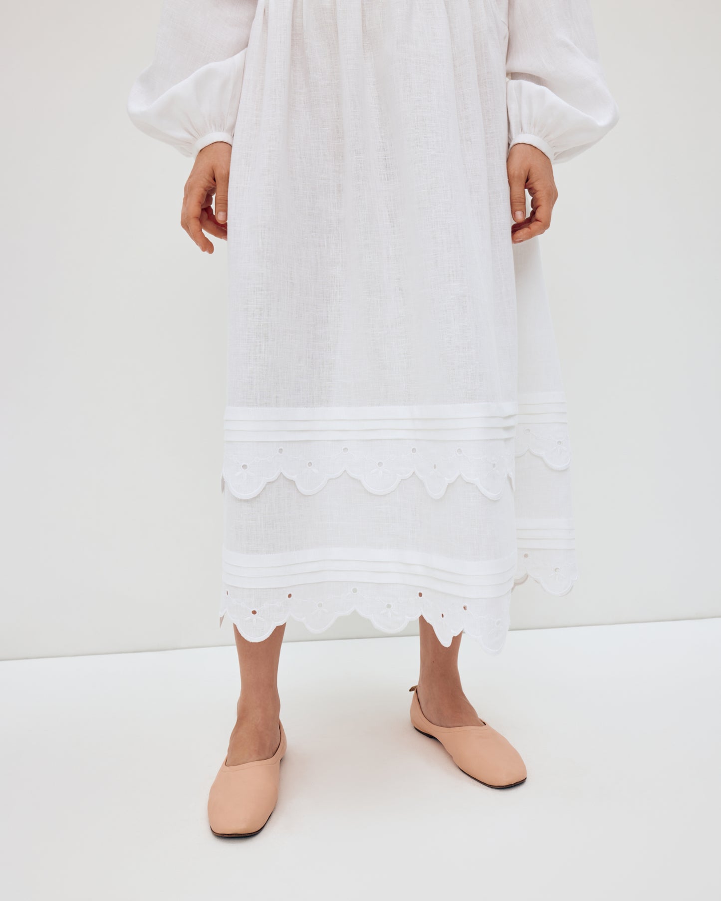 Long embroidered dress with fastening "Vinok"