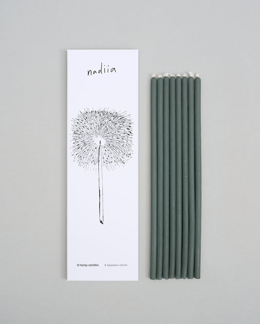 Купіть виріб ручної роботи 8 Honey Candles in Ash від Nadiia World. Ідеальний вибір для додавання вишуканості та шарму до вашого житлового простору або колекції особистих аксесуарів.