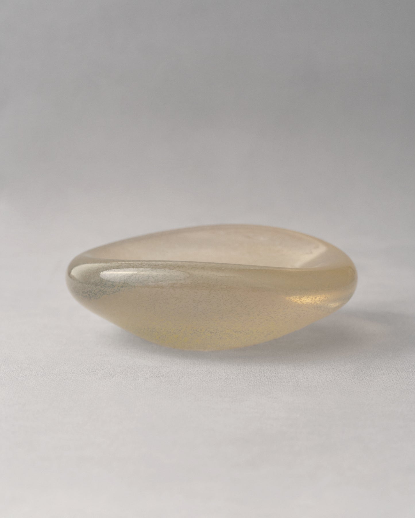 Oval Handmade glass container “Golden”