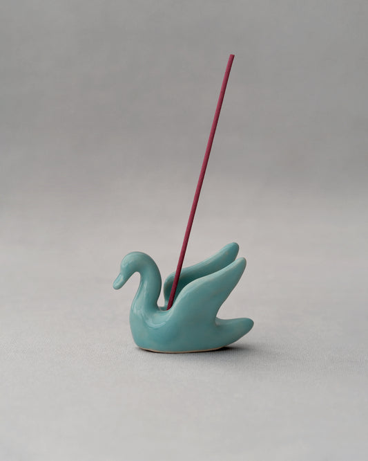 Ceramic incense holder "Blue Swan"