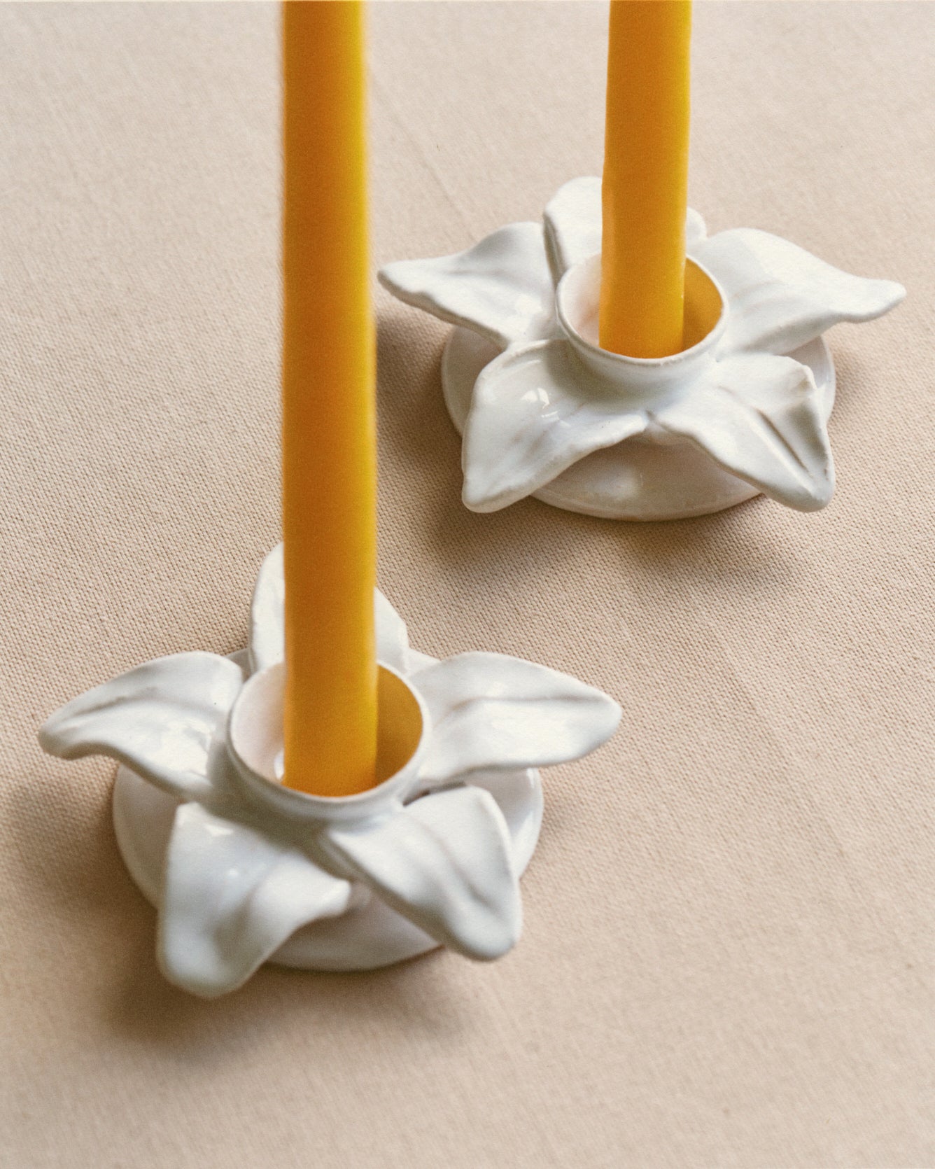 Ceramic flower candle holder “Ruzha”