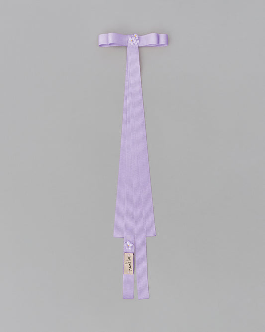 Ribbon Barrette with flowers "Lilac"
