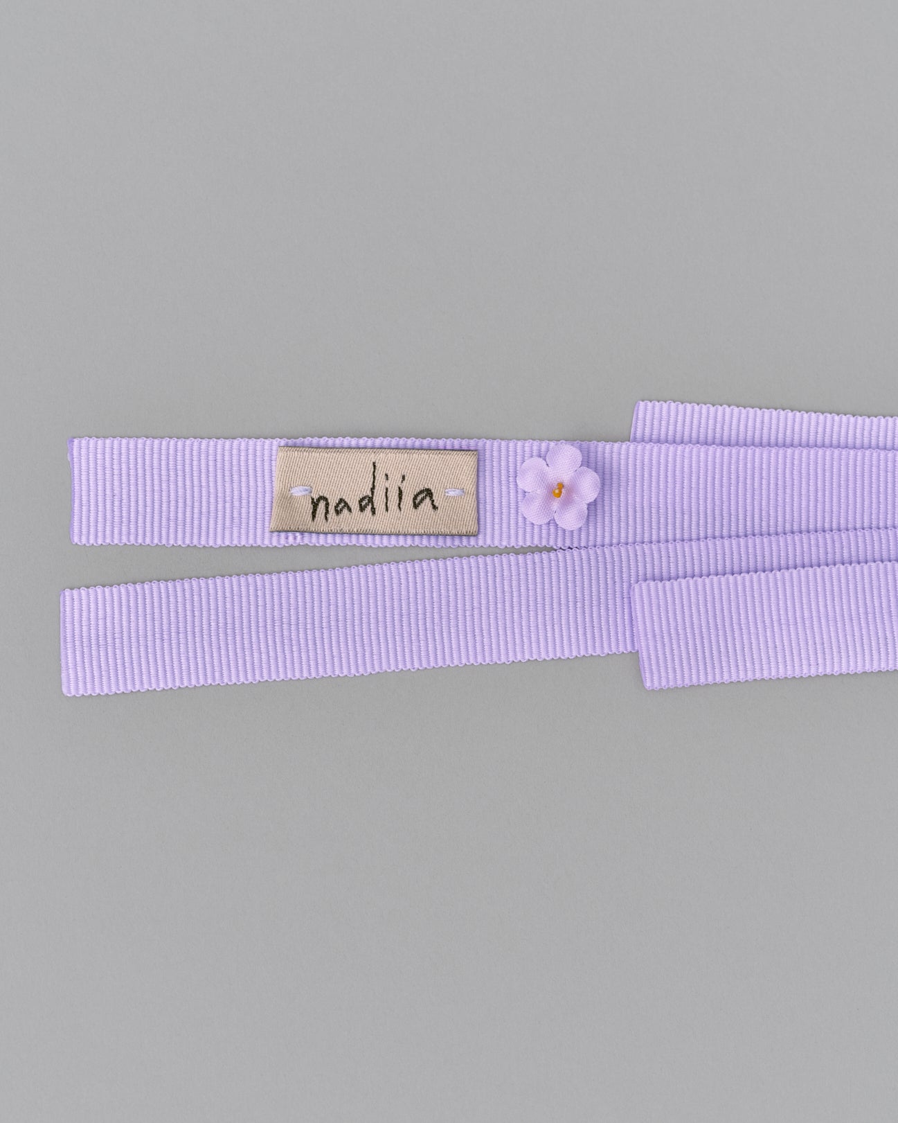 Ribbon Barrette with flowers "Lilac"