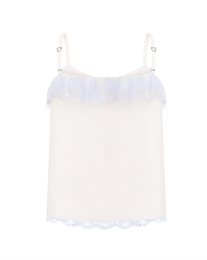 Купіть виріб ручної роботи Linen Camisole with Blue Lace “Baby Doll” від Nadiia World. Ідеальний вибір для додавання вишуканості та шарму до вашого житлового простору або колекції особистих аксесуарів.