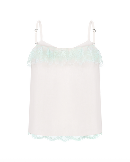 Купіть виріб ручної роботи Linen Camisole with Menthol Lace “Baby Doll” від Nadiia World. Ідеальний вибір для додавання вишуканості та шарму до вашого житлового простору або колекції особистих аксесуарів.